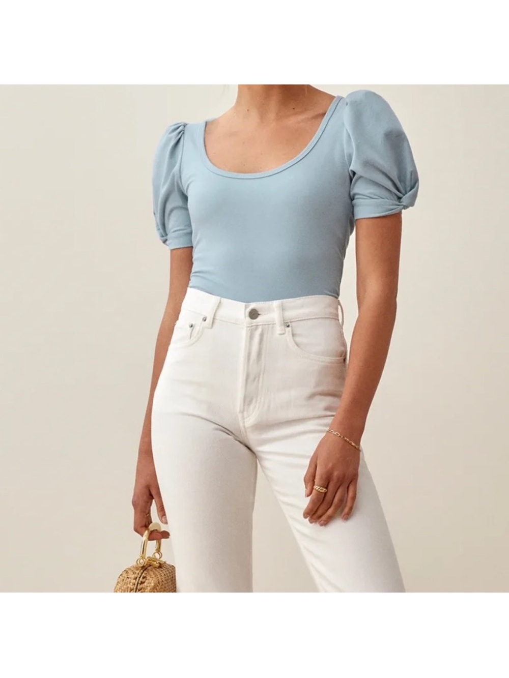 Reformation Frances Knit Top - Light Blue - Women’s XS